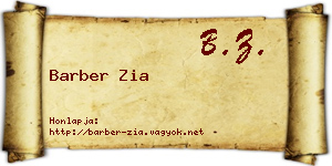 Barber Zia névjegykártya